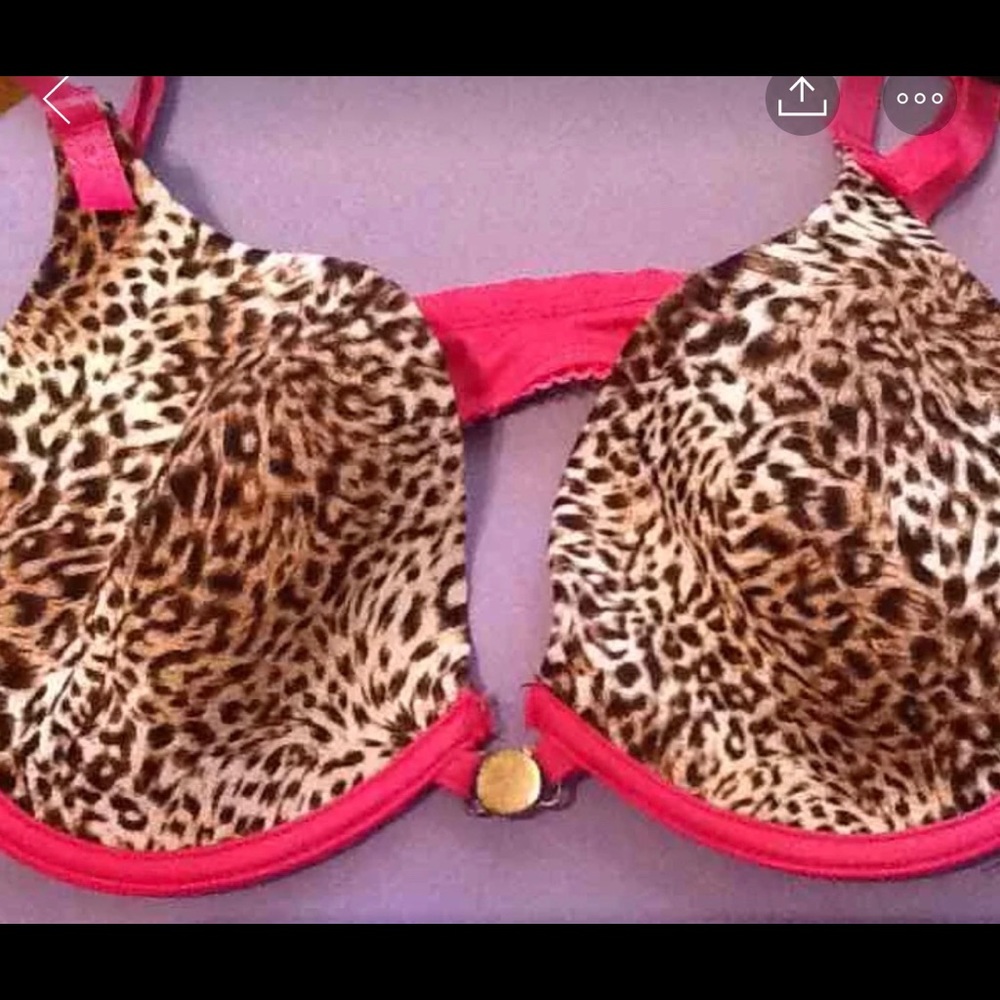 Ladies 36B Pink Leopard Print Bra